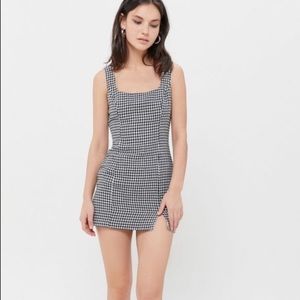 Uo kate houndstooth bodycon mini dress